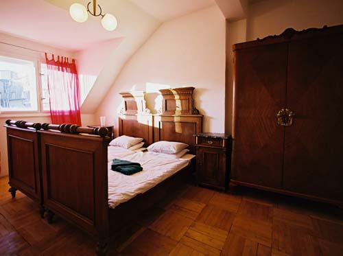 
Bedroom of Benediktska apartment, an apartment in Prague. Benediktska, an apartment offered by Prague Accommodations, is close to Prague’s Old Town Square.