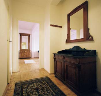 
Entrance hall of Benediktska apartment, an apartment in Prague. Benediktska, an apartment offered by Prague Accommodations, is close to Prague’s Old Town Square.