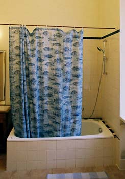 
Bathroom of the Olivova apartment, an apartment in Prague. Olivova, an apartment offered by Prague Accommodations, is near to Prague’s Wenceslas Square.