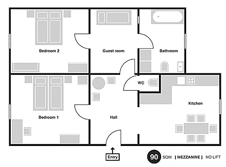 Floorplan of Apartment Obecní dvůr