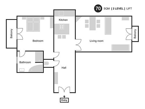 Floorplan of Apartment Spanelska 2