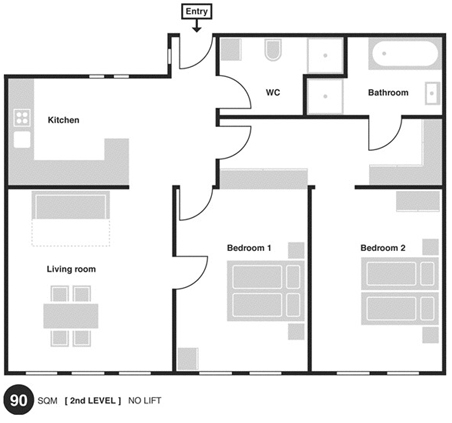 Floorplan of Apartment Vlasska 6