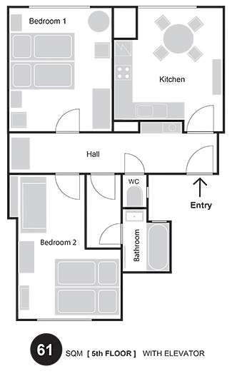 Floorplan of Apartment Benediktska