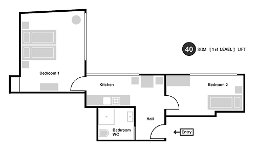 Floorplan of Apartment Benediktska 2