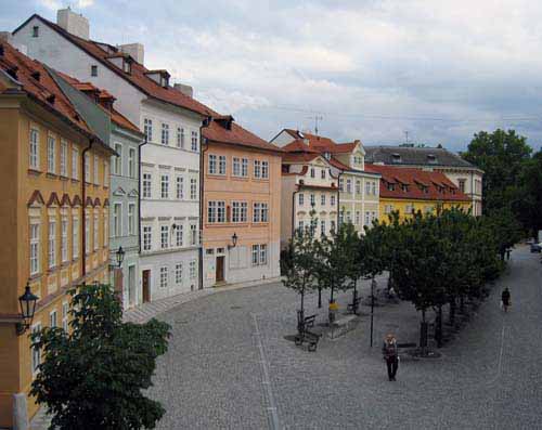 
Kampa Square in front of the building where Kampa Apartment is located, an apartment in Prague Kampa, an apartment offered by Apartments in Prague, is close to Prague’s Charles Bridge and Malostranske Namesti.