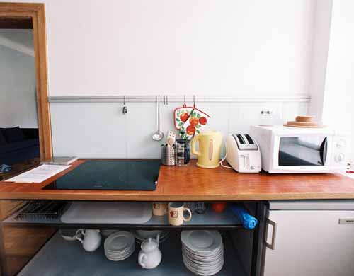 
Kitchen of Kampa Apartment, an apartment in Prague. Kampa, an apartment offered by Apartments in Prague, is close to Prague’s Charles Bridge and Malostranske Namesti.