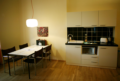 kitchen at Karoliny Svetle apartment, an appartment  or an apparatment in Prague. Apartment Karoliny Svetle is accommodations in prague offered by Prague Accommodation and Apartments in Prague, is close to Prague’s Charles Bridge and Old Town Square and Stare Mesto Namesti being in Prag or Prague’s Old Town. Rental apartments are a good way to spend your holiday.