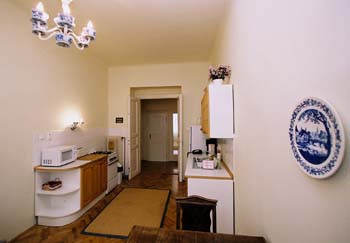 
Kitchen of Luzicka apartment, an apartment in Prague. Accommodation in Prague offered by Apartments in Prague, apartments in Prague.