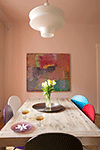 Dining table with<br />a painting