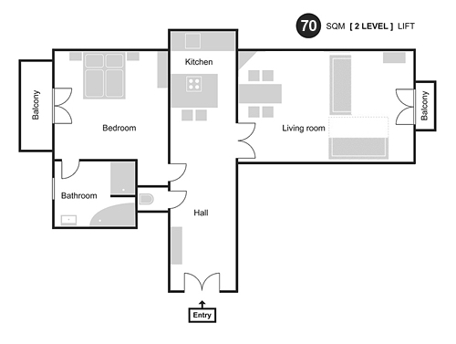 Floorplan of Apartment Spanelska 2