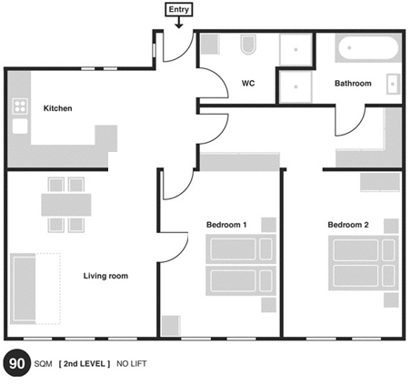 Floorplan of Apartment Vlasska 6
