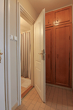 Hallway with wardrobe and bathroom door