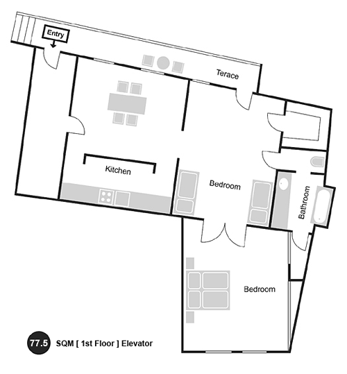 Floorplan of Apartment Janska 4