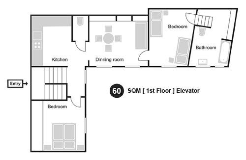 Floorplan of Apartment Janska 6