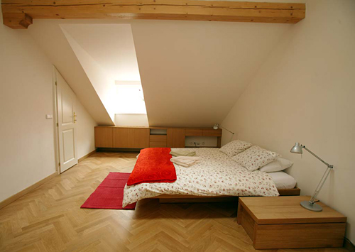 
Apt. 9 in Residence Janska, accommodation appartment 9 an apparatment in Prague. Apt. 9 is offered by Prague Accommodations. This apartment Accomodation is close to Prague’s Charles Bridge and Malostranske Namesti and is in Mala Strana it has lovely views of Prague’s St.Nicholas Cathedral and Petrink Hill. Mala Strana Prague Accommodation is rare