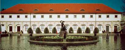Wallenstein Palace garden fountain. Accommodation in Prague offered by Prague Accommodations, apartments in Prague.