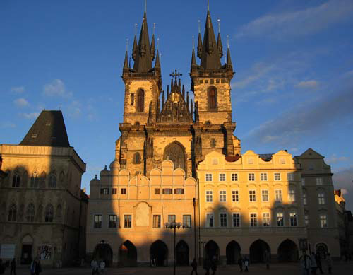 Tyn Church in Prague’s Old Town Square. Accommodation in Prague offered by Prague Accommodations, apartments in Prague.