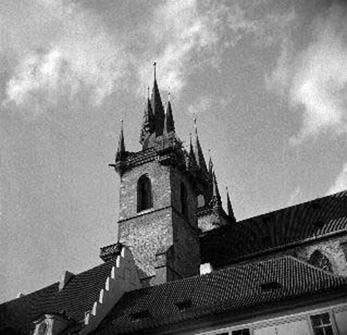 Tyn Church in Prague’s Old Town Square. Accommodation in Prague offered by Prague Accommodations, apartments in Prague.
