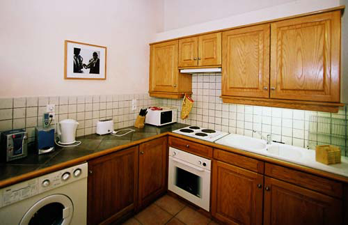 Kitchen of Vlasska 1. Vlasska 1, an apartment offered by Prague Accommodations, is close to Prague Castle and the Lesser Town Square.