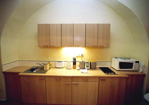 
Kitchen unit in Vlasska 3. Vlasska 3, an apartment offered by Prague Accommodations, is close to Prague Castle and the Lesser Town Square.