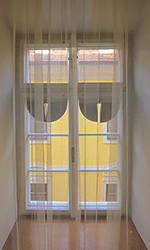 Bedroom window with blinds
